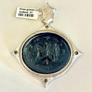 Unisex One of a kind Venetian Glass Intaglio Pendant